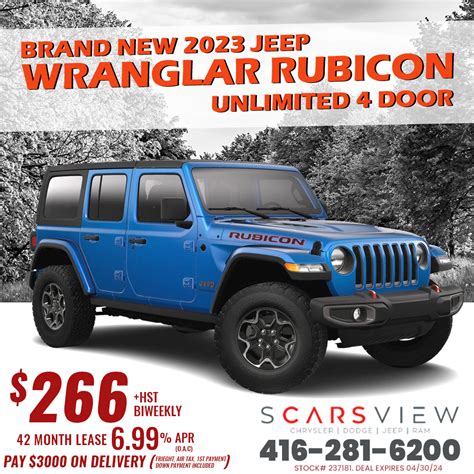 New 2023 Jeep Wrangler Rubicon Unlimited 4-Door - Scarsview Chrysler Dodge Jeep