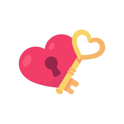 Pink heart lock with key for unlocking love feelings on Valentine's Day