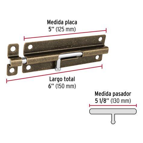 45724 PAS 62 TRUPER Pasador de barril de acero latón antiguo 6 Hermex