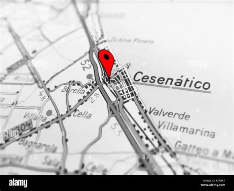 Cesenatico City Over A Road Map Italy Stock Photo Alamy