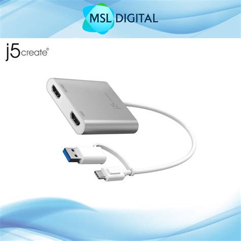 J Create Usb Type C To Dual Hdmi Multi Monitor Adapter Jca Msl