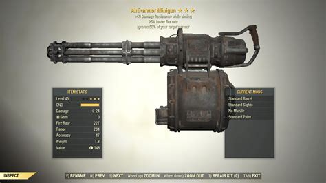 3 Anti Armor Minigun 25 Faster Fire Rate 50 Dr Fallout 76 Pc