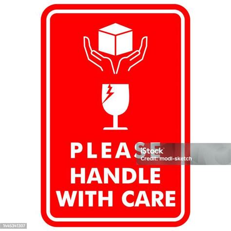 Fragile Please Handle With Care Sticker Label Stock Illustration