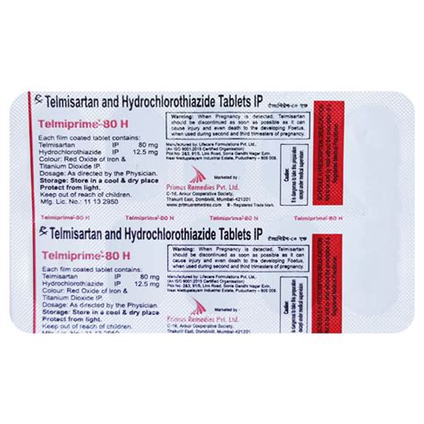 Telmiprime H Mg Tablet S Price Uses Side Effects Netmeds