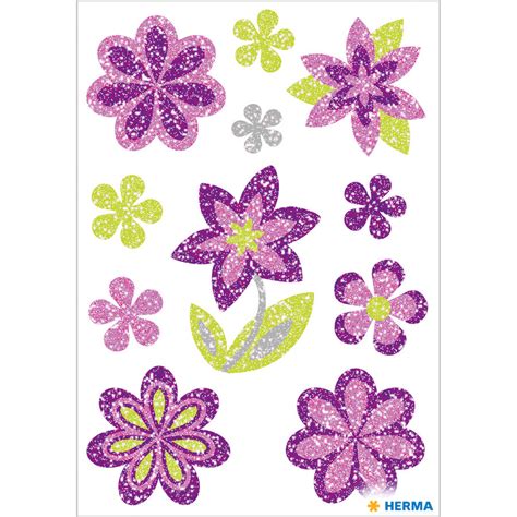 Sticker Blumen Diamond glittery