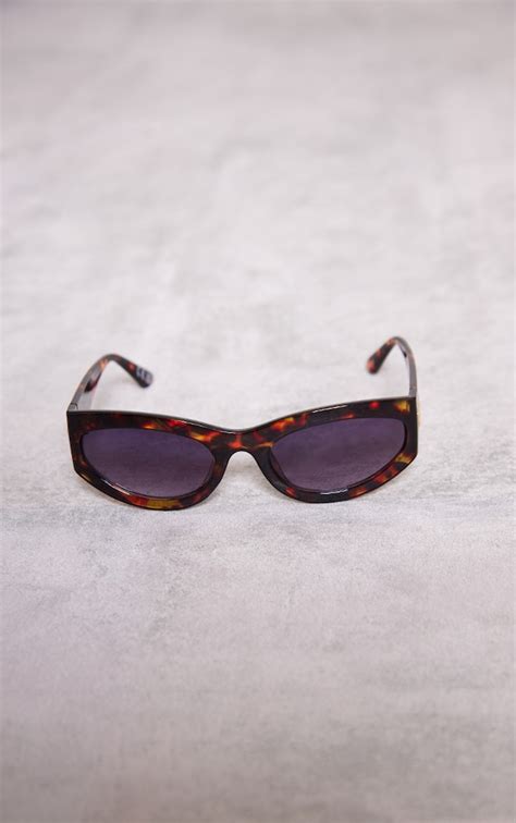 Tortoiseshell Oval Thick Frame Cat Eye Sunglasses Accessories