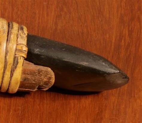 Papua New Guinea Antique Vintage Stone Sago Ax Wood R Gem