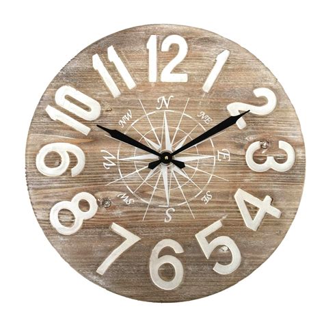 Horloge Murale En Bois Rose Des Vents Cm