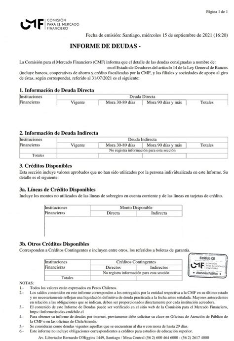 Informe De Deudas Gratis Obt N Aqu Tu Certificado De Deudas Cmf