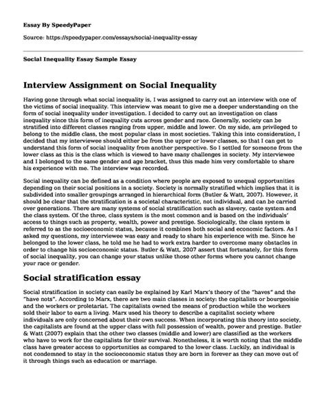 📌 Social Inequality Essay Sample