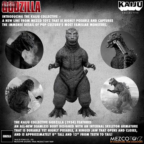 Figure Godzilla Kaiju Collective Black White Edition Mezco Toys