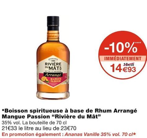 Promo Rivi Re Du M T Boisson Spiritueuse Base De Rhum Arrang Mangue