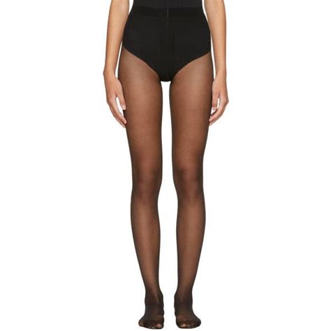 Wolford Black Individual 10 Back Seam Tights 52 Liked On Polyvore Featuring Intimates