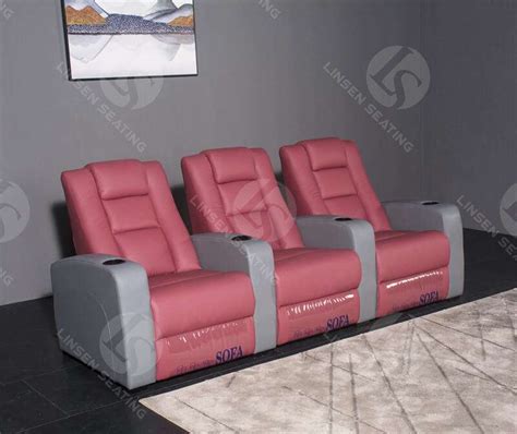 LS-881RG Home Theater 3 Seater Recliner Sofa With Cup Holders - Linsen ...