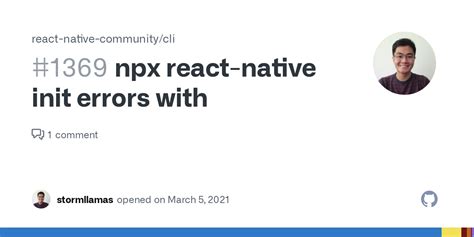 Npx React Native Init Errors With Issue 1369 React Native