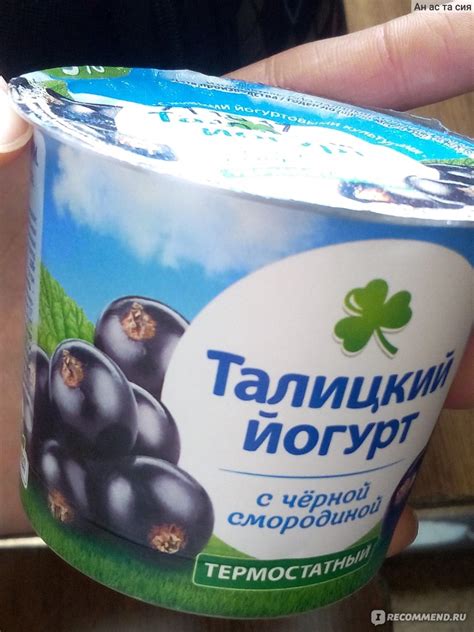 Йогурт Талицкий OOO "Талицкие молочные фермы" с черной смородиной ...