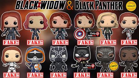 Comparisons Of All 14 Fakes By Funko POP Black Widow And Black Panther