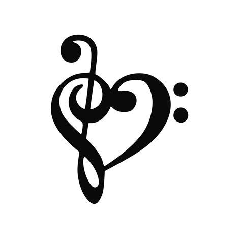 Bass Treble Clef Heart Vinyl Accessories Decal Sticker Car Art | Hot ...