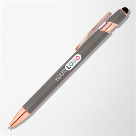 Promotional Full Colour Alpha Stylus Pen With Rose Gold Trim Pens