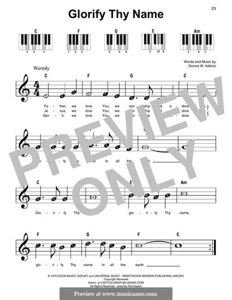 Glorify Thy Name by D. Adkins - sheet music on MusicaNeo