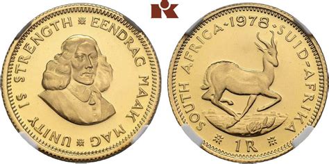 SÜDAFRIKA 1 Rand 1978 Republik seit 1960 Polierte Platte MA Shops