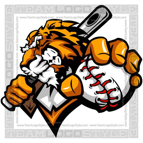 Tiger Baseball Logo Vector Clipart Tiger