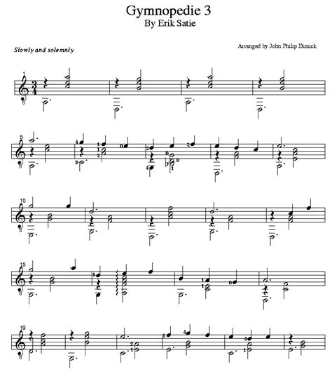 Gymnopedie No.3, by Erik Satie – Guitarist.com