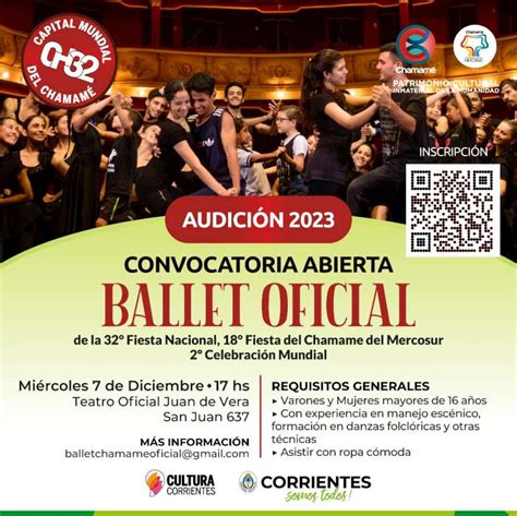 Convocatoria para integrar el Ballet Oficial de la 32ª Fiesta Nacional