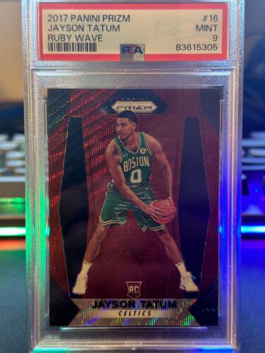 Panini Prizm Ruby Wave Prizm Jayson Tatum Rc Psa Rookie