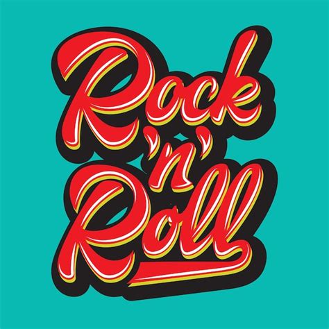 Premium Vector Vector Color Calligraphic Inscription Rock And Roll