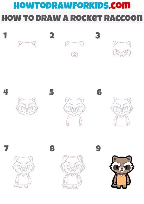 How To Draw A Raccoon Step By Step For Kids