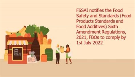 FSSAI Notifies The Food Safety And Standards Food Products Standards