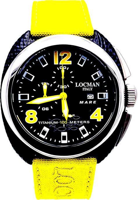 Amazon Locman Watch Mare Chrono Mm Carbon Titanium Black Black