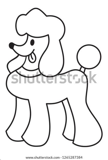 Cute Poodle Dog Printable Coloring Page Stock Vector Royalty Free