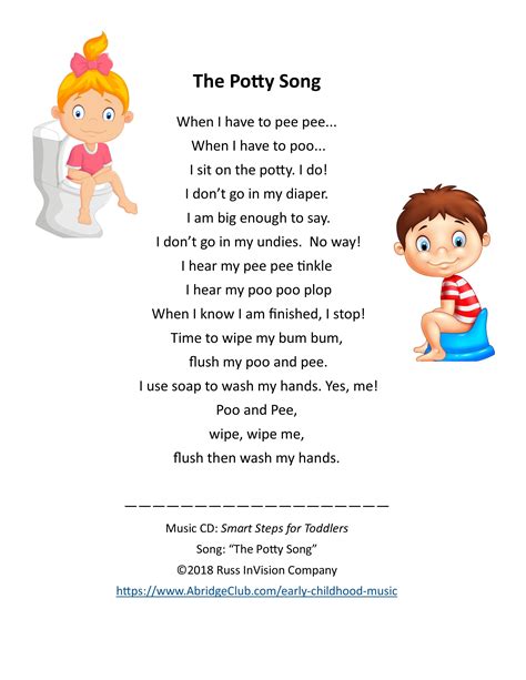 Toddler And Preschool Song About Potty Training Music And Movement