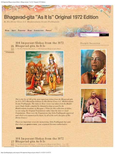 108 Important Bhagavad Gita Slokas Bhagavad Gita As It Is Original