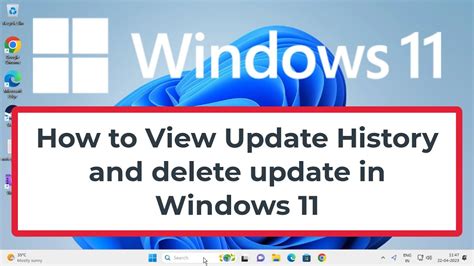 How To View Update History And Delete Update In Windows 11 YouTube