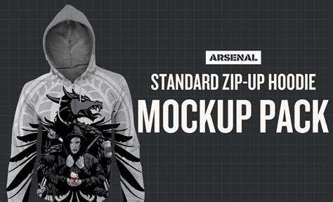 Photoshop Standard Zip-Up Hoodie Mockup Templates Pack