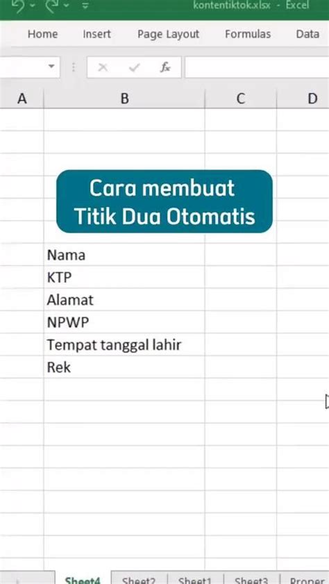 Video Cara Buat Titik Dua Otomatis Di Excel Pelajaran Teknologi