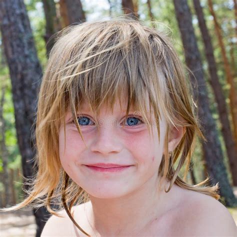 Portrait Of A Little Cute Laughing Girl Stock Photo Image Of Face