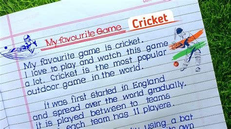 My Favourite Game Cricket Essay In Writing YouTube