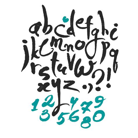 Premium Vector | Latin calligraphy alphabet and numbers