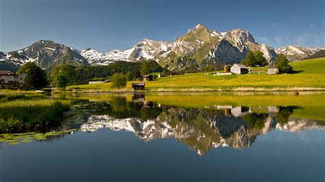 1920x1080 nature, Switzerland, switzerland, reflection, lake, mountains ...