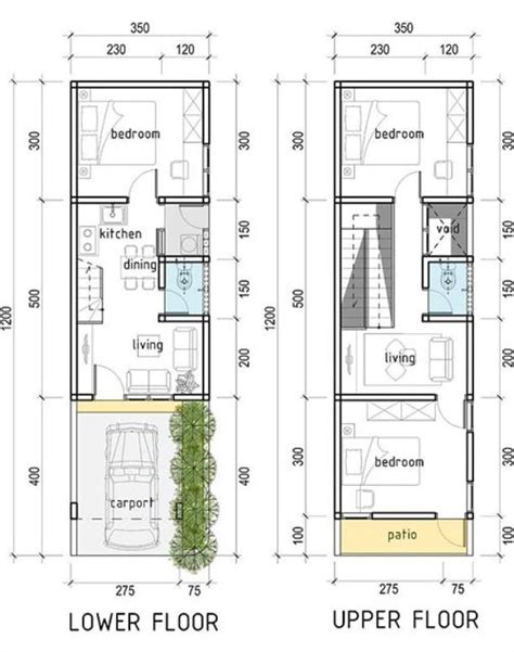 X House Floor Plan Plantas De Casas Estreitas Projetos De Casas