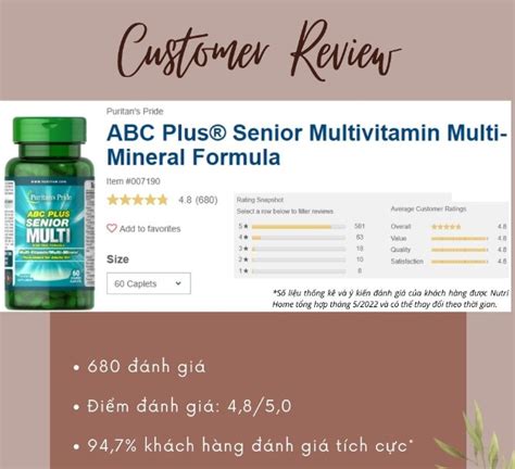 Puritans Pride ABC Plus Senior Mutivitamin