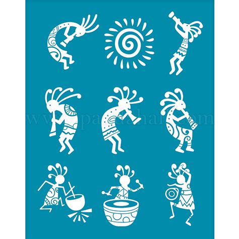 Wholesale OLYCRAFT 4x5 Inch Tribe Theme Clay Stencils Kokopelli Silk