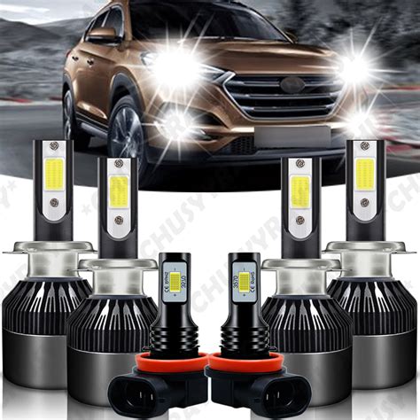 For Hyundai Tucson 2016 2018 Combo LED Headlight High Low Beam Fog