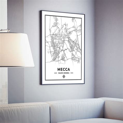 Mecca Map Print Map of Mecca Saudi Arabia Digital Download - Etsy