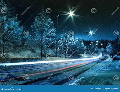 Winter street traffic stock photo. Image of snow, lamp - 17972192