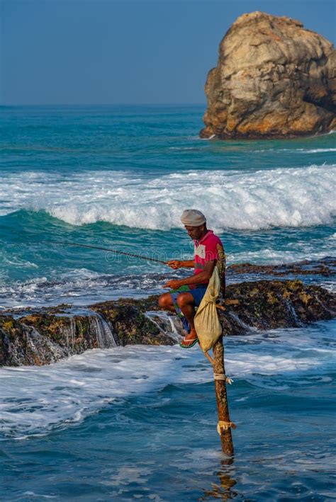 Koggala Sri Lanka January Traditional Stilt Fisherme